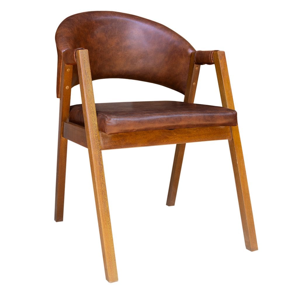 Cadeira Decorativa Antonela Courino Marrom Cleverland - Montanaris Decor