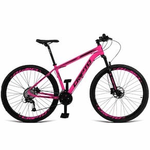 Bicicleta Aro 29 Cripto 24 Marchas Shimano E Freios A Disco - Rosa-preto - 19" Rosa-preto
