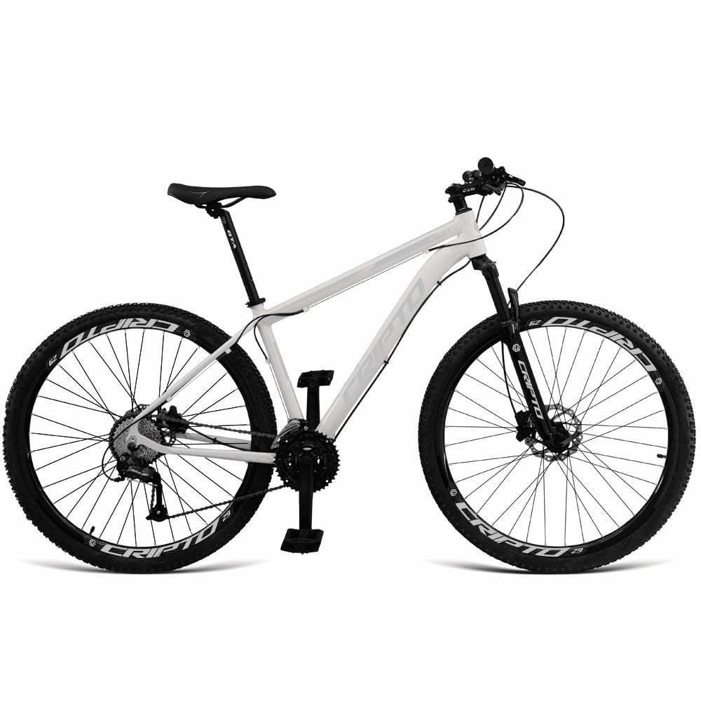 Bicicleta Aro 29 Cripto 24 Marchas Shimano Freios Hidraulico - Branco-prata - 21"