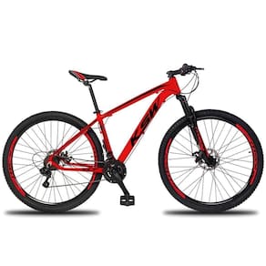 Bicicleta Aro 29 Ksw 24v Shimano Tx800 Hidráulica Trava E K7 - Vermelho-preto - 19"