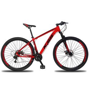 Bicicleta Aro 29 Ksw 24v Shimano, Freio Hidraulico, Trava-k7 - Vermelho-preto - 19"