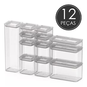 Conjunto de Potes Herméticos Coza Modo Cristal 12 Peças