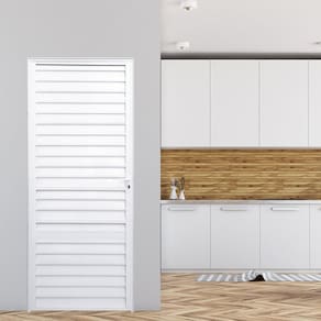 Porta de Alumínio Palheta 210x86cm Fortline Atlântica Branco