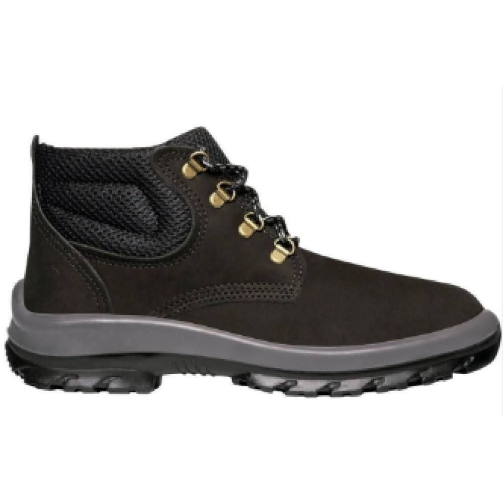 Botina Couro Amarrar Nobuck Cafe N.39