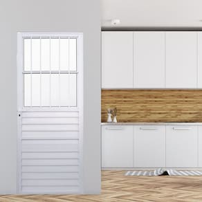 Porta de Alumínio Social 210x86cm Fortline Atlântica Branco