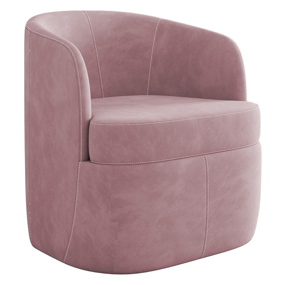 Poltrona Giratória Decorativa para Sala Dandara K04 Veludo Rosê - Mpozenato