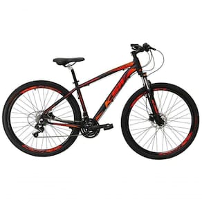 Bicicleta Aro 29 Ksw 27v Alivio, Freio Hidraulico E K7 11-36 - Preto-laranja E Vermelho - 19"