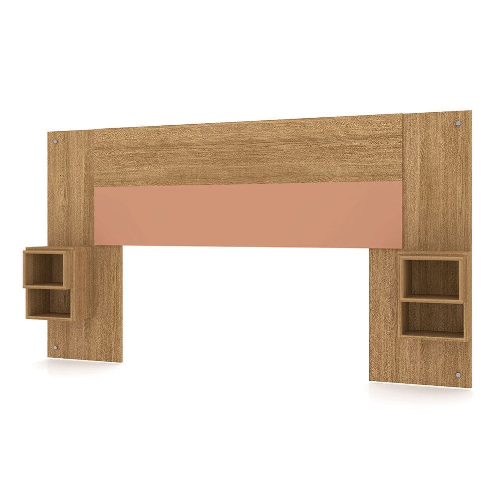 Cabeceira Painel Casal Regulável com Mesas de Apoio Luxo Nature/Camarim - Pallazio