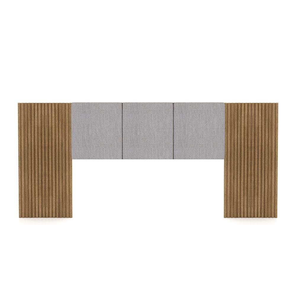 Cabeceira Painel Casal Ripado Nature e Linho Cinza Sevilha 273 cm - Pallazio