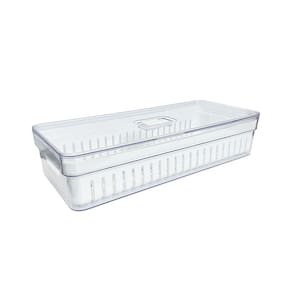 Cesto Organizador Cozinha Para Geladeira Armário Conservador De Alimentos Pratico 3,6L Transparente