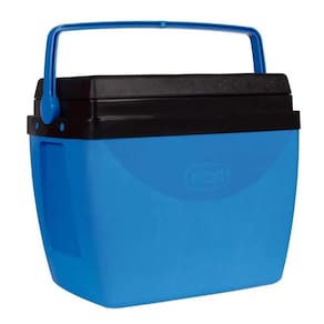 Caixa Térmica Mor 34L Azul/Preto - Mantém Bebidas Geladas