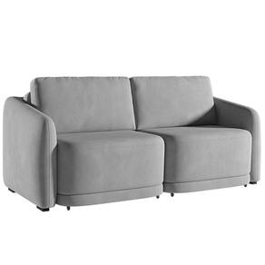 Sofá Cama Casal para Sala 196cm Polska K04 Veludo Cinza - Mpozenato