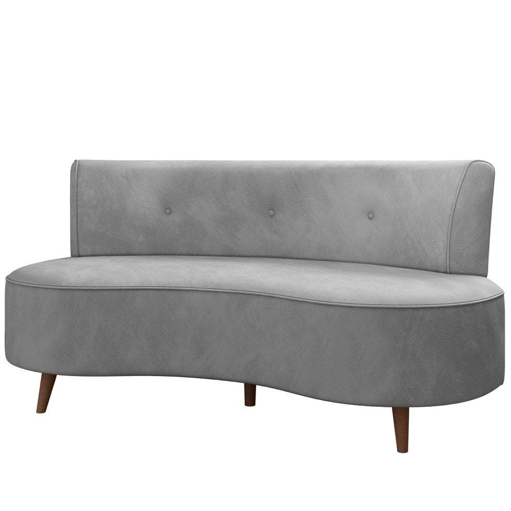Sofá 2 Lugares para Sala Living 135cm Pés Palito Korah K04 Veludo Cinza - Mpozenato