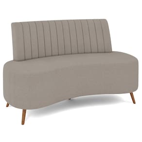 Sofá 2 Lugares para Sala Living 135cm Pés Palito Tamar K04 Bouclê Bege Escuro - Mpozenato
