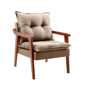 Poltrona para Sala de Estar Pérola 93x66cm Bege Dourado