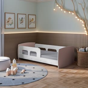 Cama Infantil Montessoriana Ninho Tamanho Mini Branco/Rosa