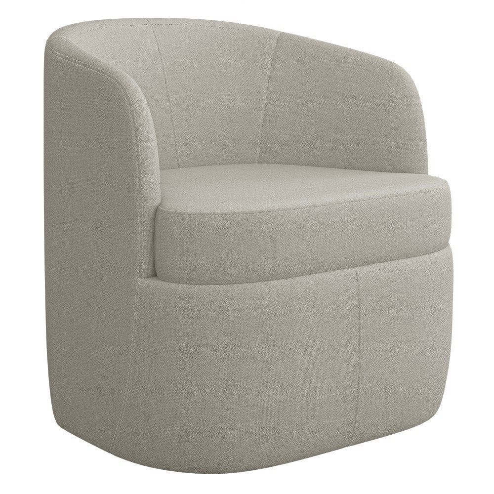 Poltrona Giratória Decorativa para Sala Dandara K04 Bouclê Bege - Mpozenato