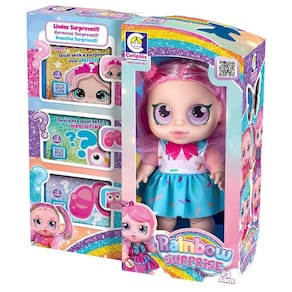 Boneca Rainbow Surprise Cabelo Rosa - Cotiplás