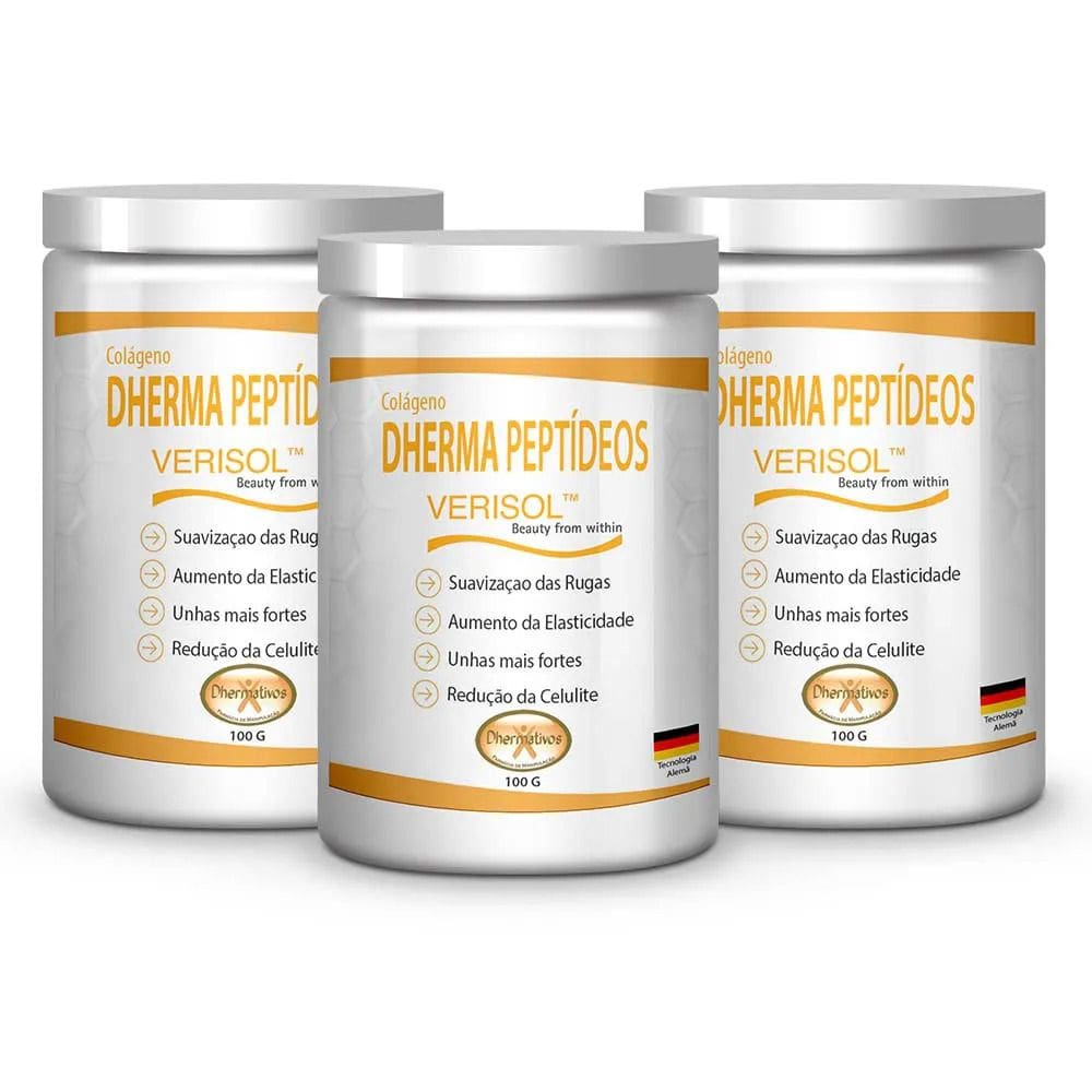 Colágeno Hidrolisado Verisol Puro - Kit c/ 3 Potes 100g