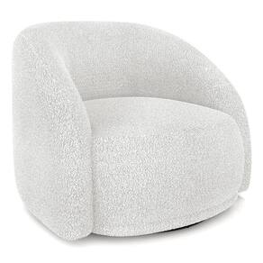 Poltrona Decorativa Orgânica Giratória Lya M22 Bouclê Branco - Mpozenato