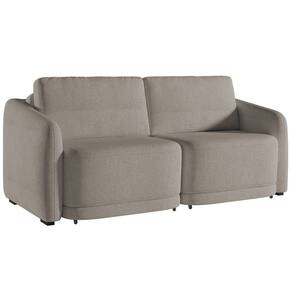 Sofá Cama Casal para Sala 236cm Polska K04 Bouclê Bege Escuro - Mpozenato
