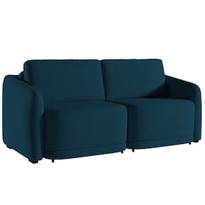 Sofá Cama Casal para Sala 196cm Polska K04 Veludo Azul - Mpozenato