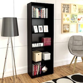 Estante Para Livros Com 4 Prateleiras Multy Preto Artely Preto