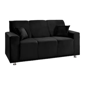 Sofá 3 Lugares Fixo Tokyo Veludo - Star Confort Preto