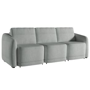 Sofá Cama Casal para Sala 246cm Polska K04 Bouclê Cinza Claro - Mpozenato