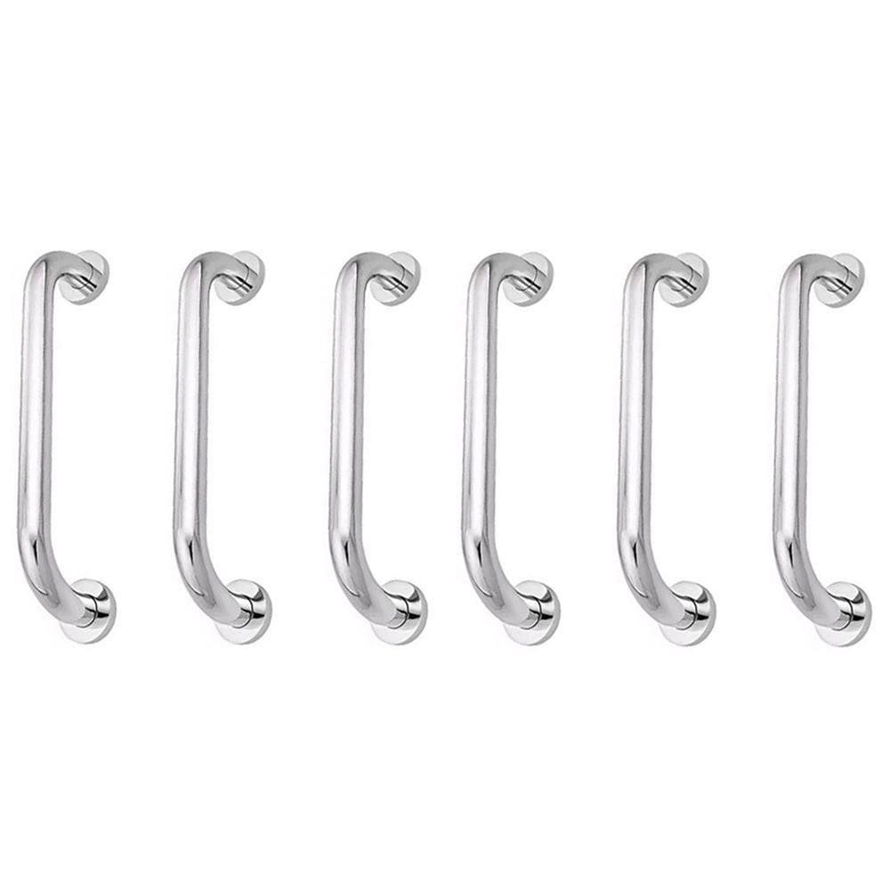Alça De Apoio Inox 30cm Barra Kit 6 Unidades Acessibilidade Corrimao Suporte