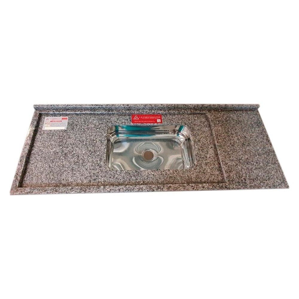 Pia de Cozinha Granito 160 Cm Itabira Master Cuba Simples Ocre Itabira