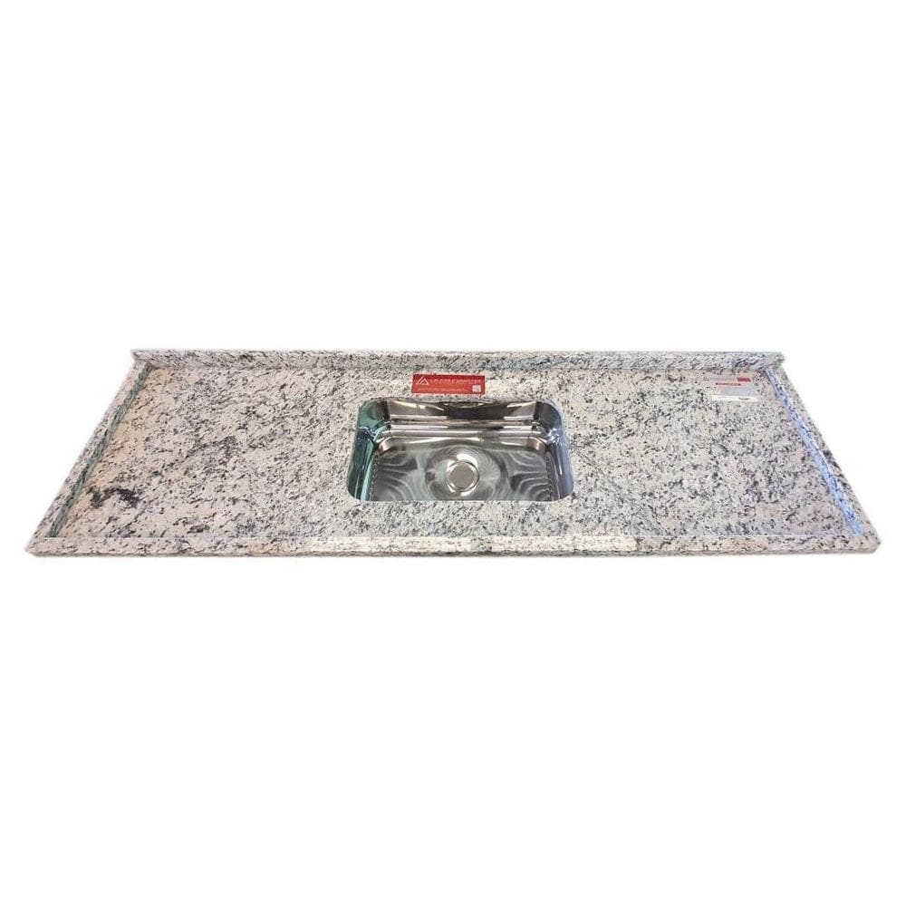 Pia de Cozinha Granito 150 Cm Arabesco Plus Cuba Simples Bege Arabesco