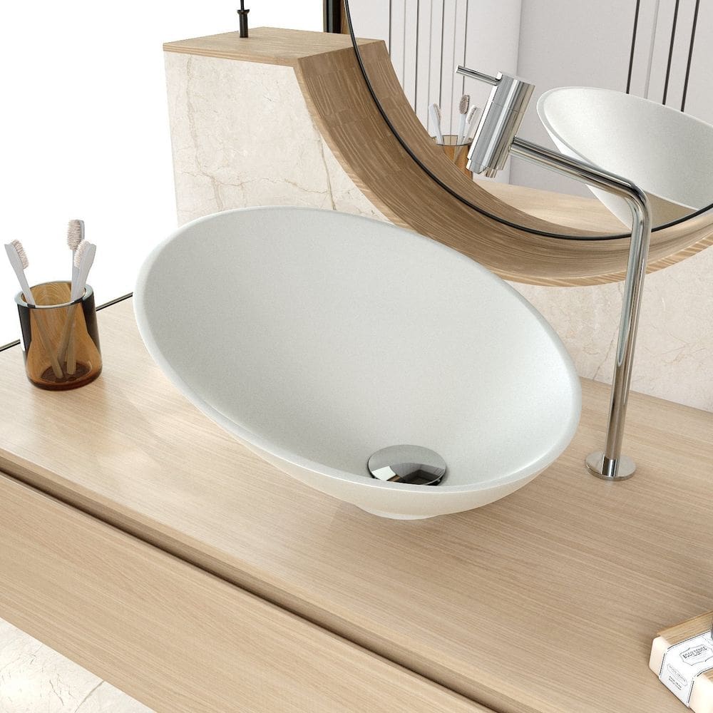 Cuba de Apoio Meia Lua Bm38 38,5x38,5cm Lapimat Cinza Matte Fosca