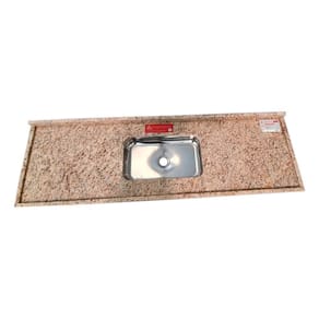 Pia de Cozinha Granito 180cm Santa Cecilia Plus Cuba Simples Amarelo Santa Cecilia