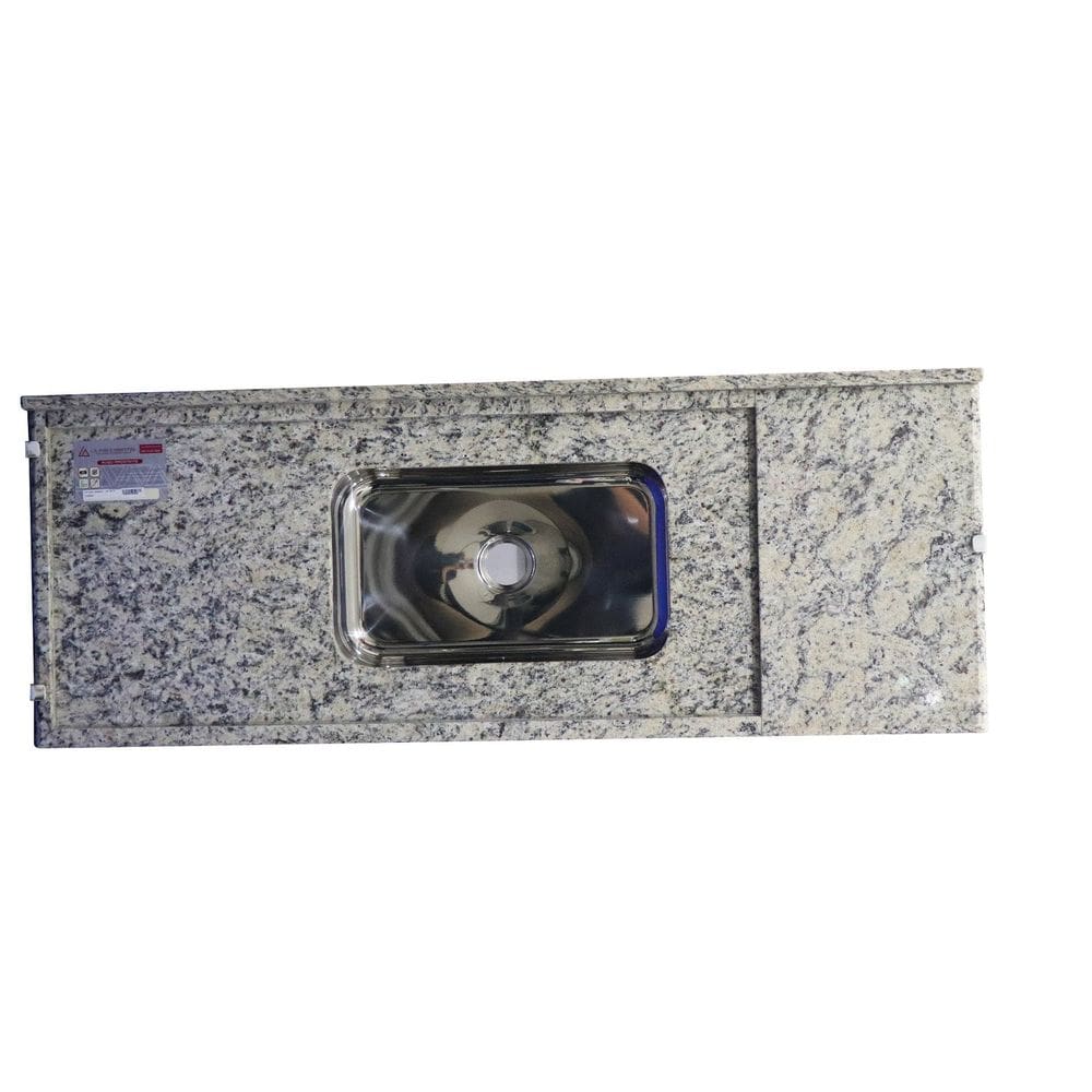 Pia de Cozinha Granito 180cm Arabesco Master Cuba Simples Bege Arabesco