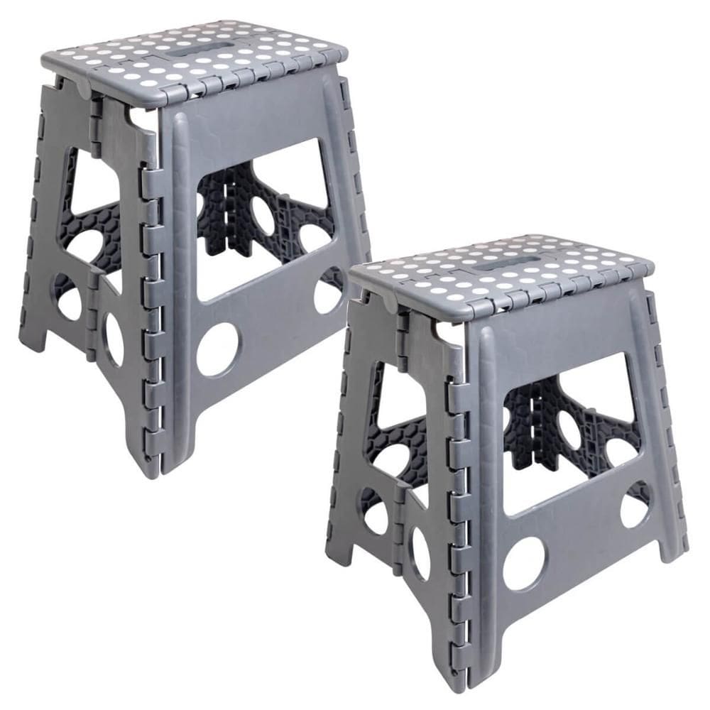 Kit 2 Banquetas Plásticas Dobráveis 150kg Banco Portátil 39c