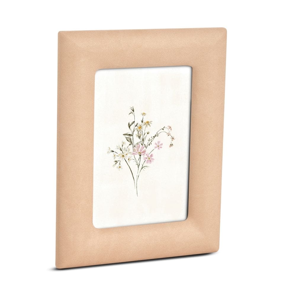Porta Retratos Em Mdf Com Revestimento Em Pu Bege - 10X15