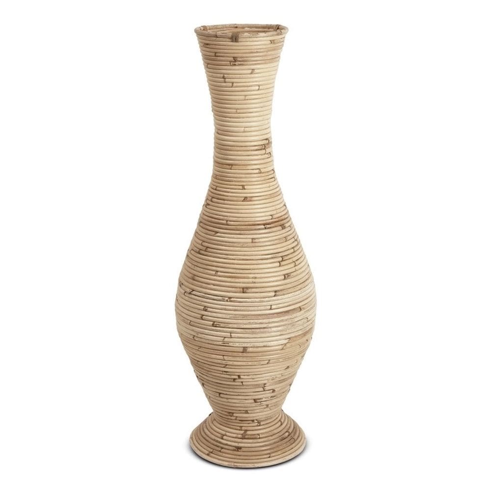 Vaso De Chão Em Rattan Natural 60Cm