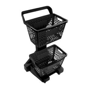 Carrinho de Compras Preto Com Cestos D-500 12kg Removíveis Preto - Dellaplast