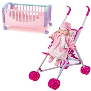 Boneca Bebê Rose Ring Classic Canta Cantigas Carrinho Berço