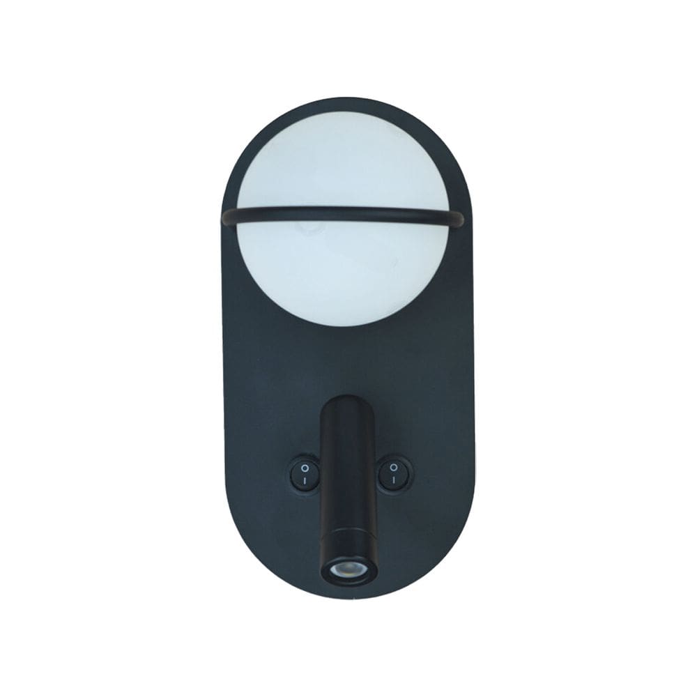 Arandela de Cabeceira Leitura Preta 20cm Led 6W 3000K Bivolt
