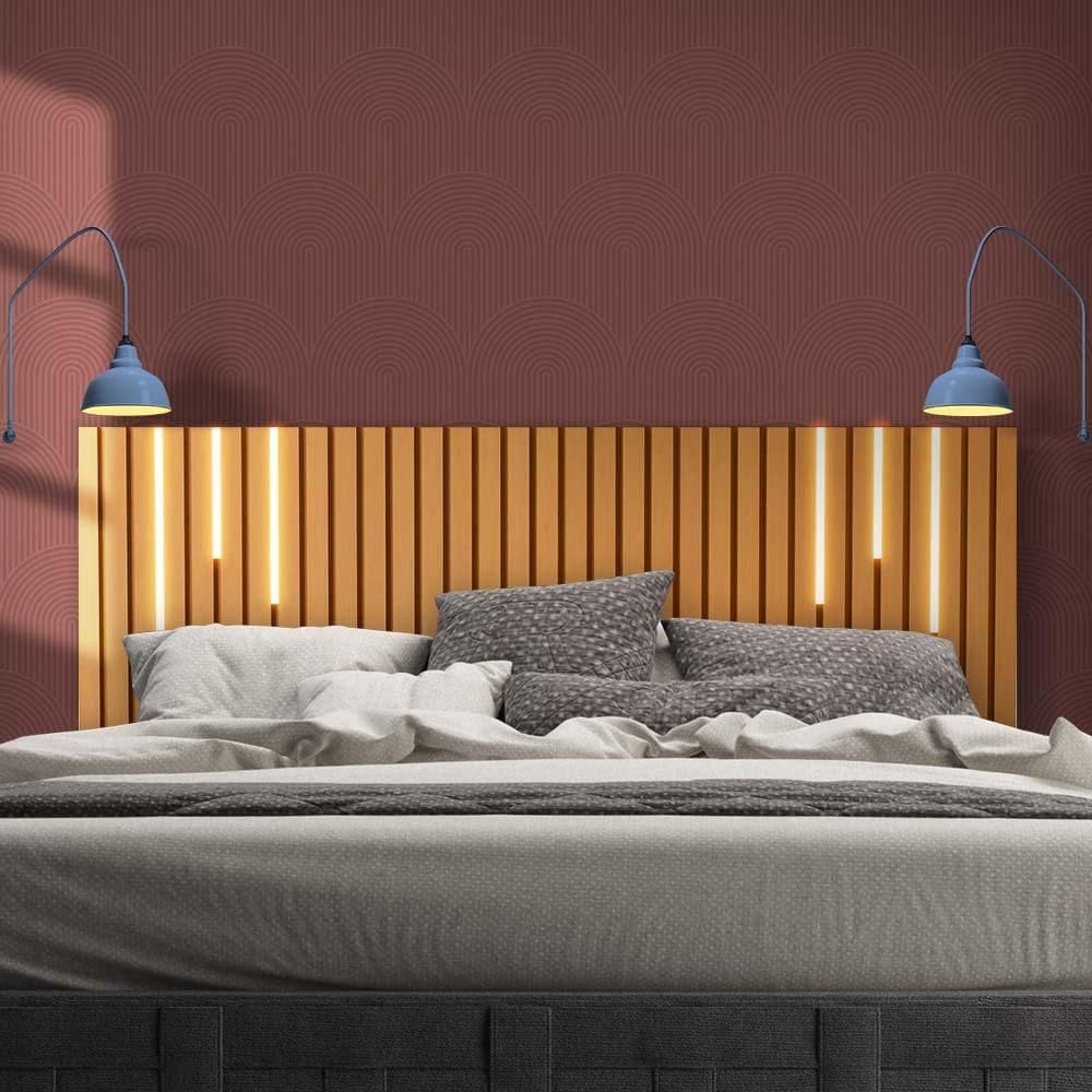 Cabeceira Ripada LED King Size Nature Nettie Shop Jm