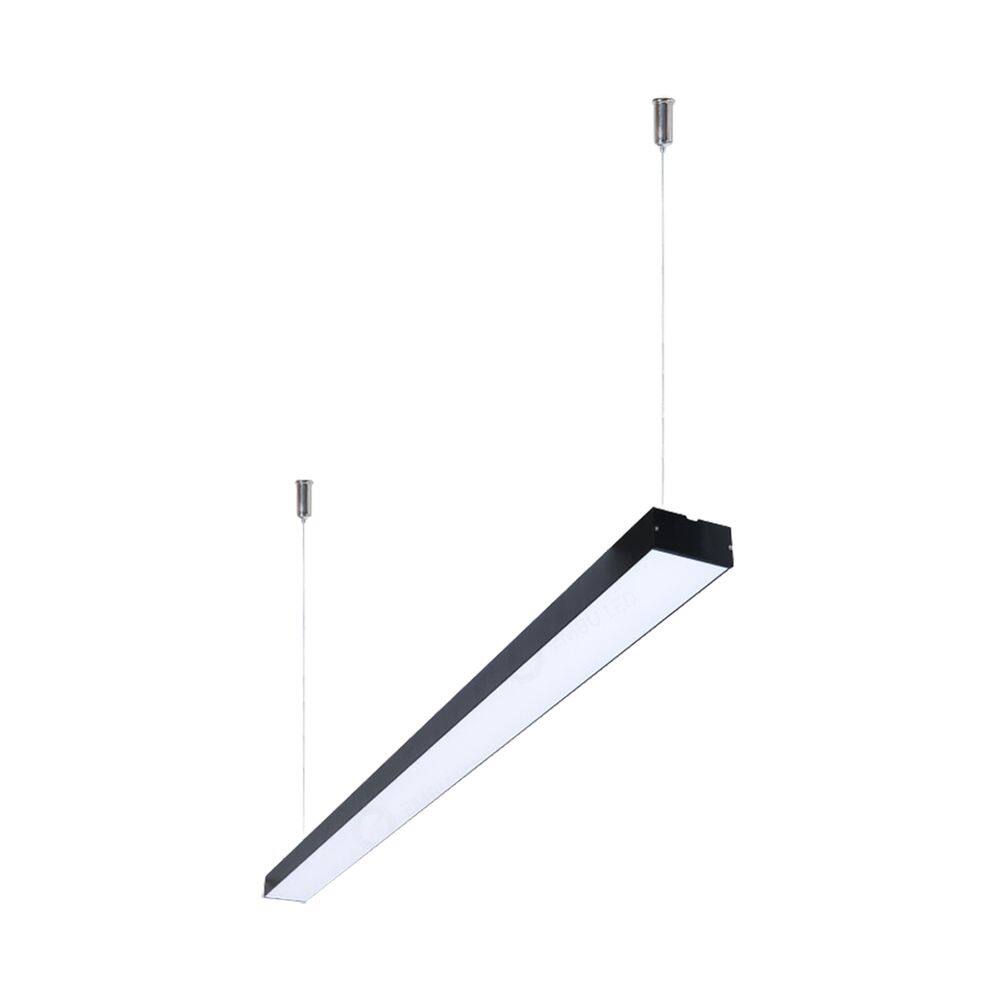 Luminária Pendente Slim Preta 117cm Led 45W 3000K Bivolt