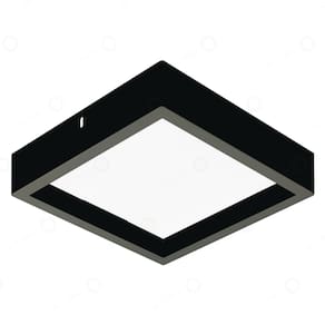 Painel Plafon de Sobrepor Recuado Preto 40cm Led 36W 6500K Bivolt