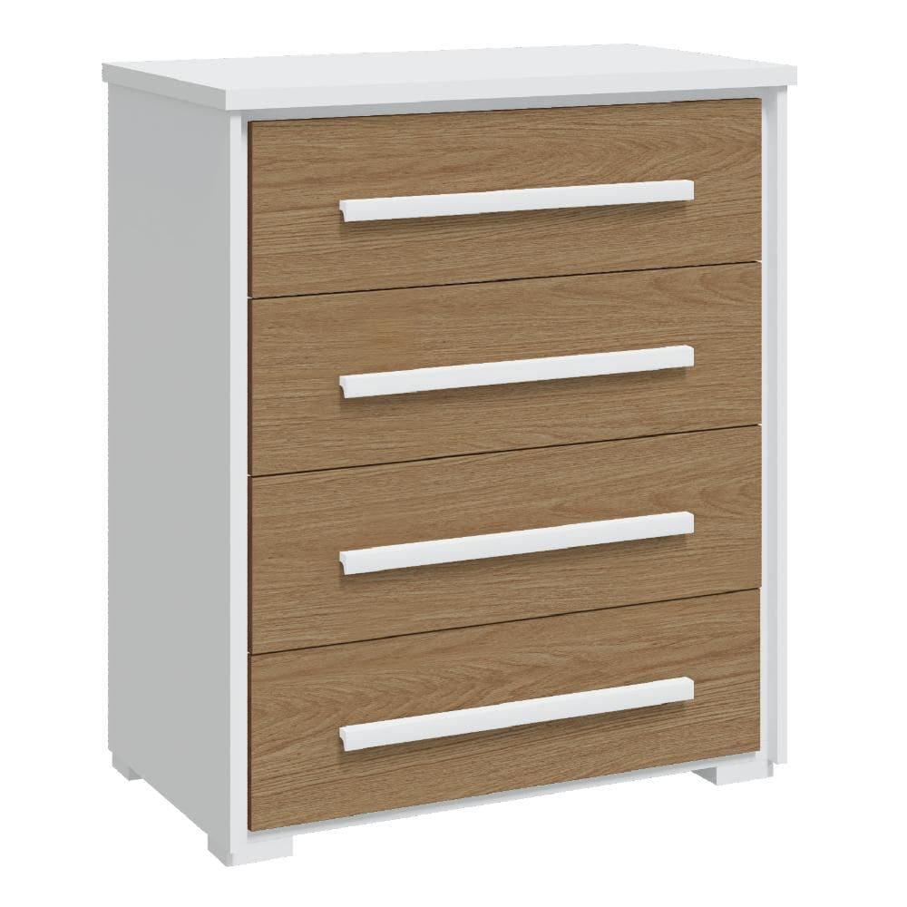 Cômoda Grande com 4 Gavetas Angra Rimo - Branco/OffWhite