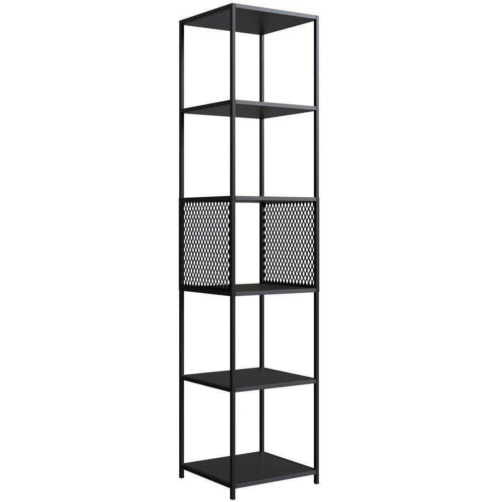 Estante 180 Cm Estilo Industrial Tela P1023 Preto Pp Preto