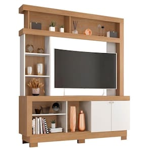 Estante Para Tv De Até 47 Polegadas Com 8 Nichos E 2 Portas Mari Mdp Nature-off White