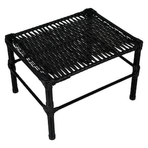 Mesa De Centro Para área Externa Retangular Bela Em Fibra Sintética 60cm Acesse Móveis Preto
