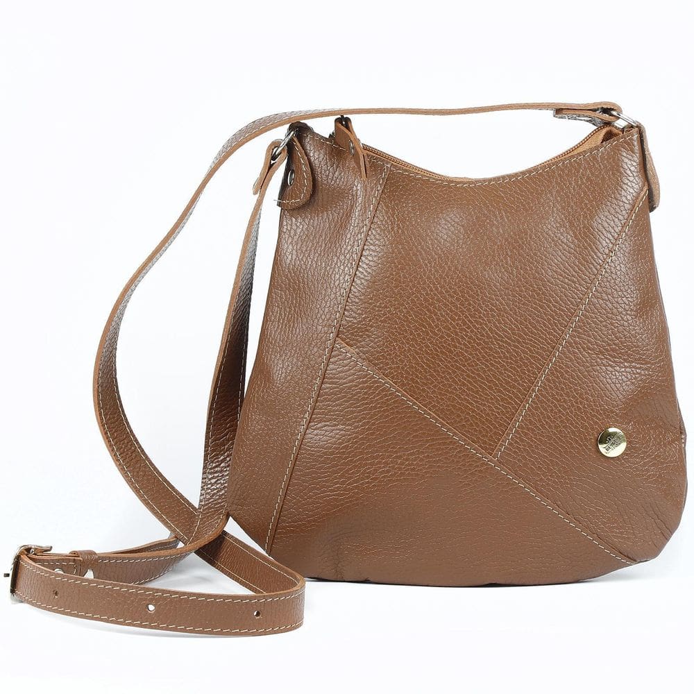 Bolsa Amanda Feminina Transversal Couro Caramelo