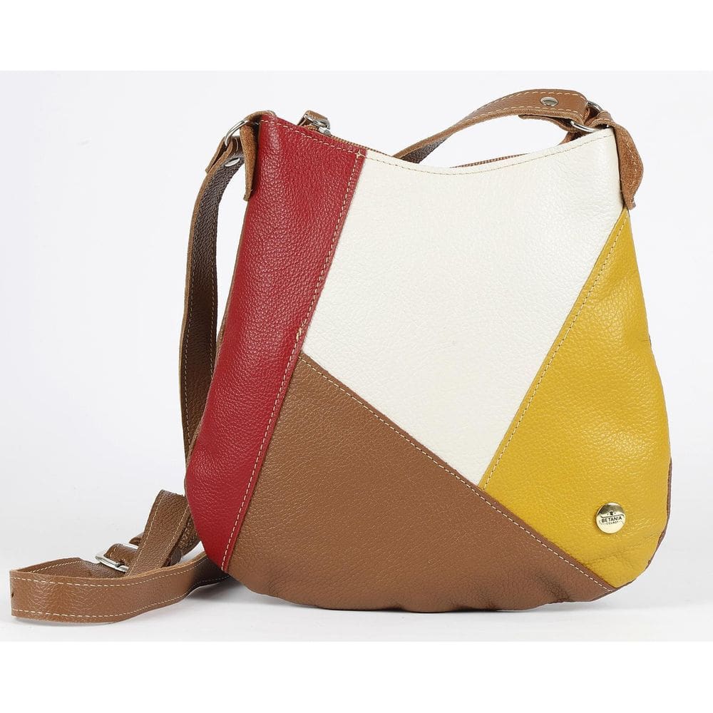 Bolsa Amanda Feminina Transversal Couro Off / Verm